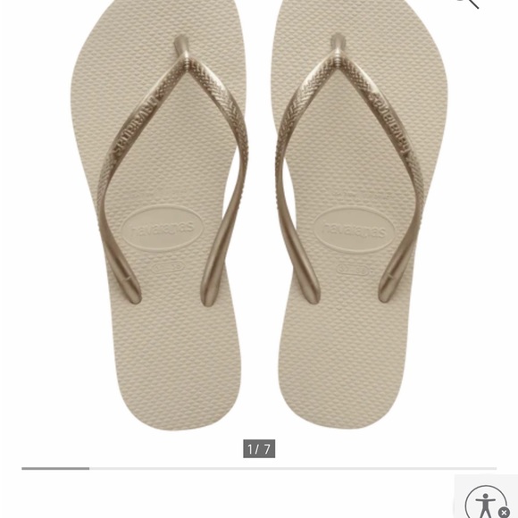 Havaianas Gold Flip Flops BNIP - Picture 1 of 4